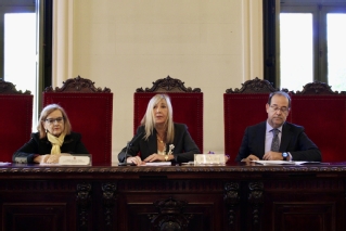 La presidenta del Tribunal Supremo y del CGPJ, Isabel Perelló, durante su intervención